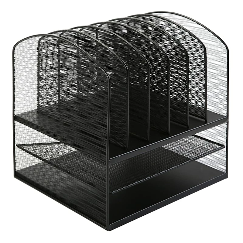 Black Metal Mesh File Rack Tray 1 Black Metal Mesh File Rack Tray