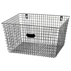 Black Metal Wire Wall Basket, Medium