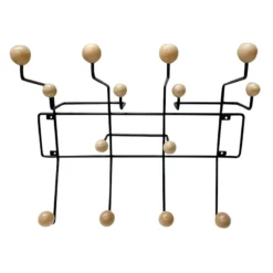 Black Metal With Natural Wooden Wall Hooks