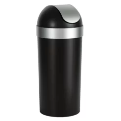 Black & Nickel Venti Trash Can, 16.5gal