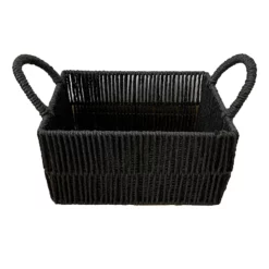 Black Paper Storage Basket, Medium
