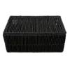 Black Paper Storage Basket With Lid, Small