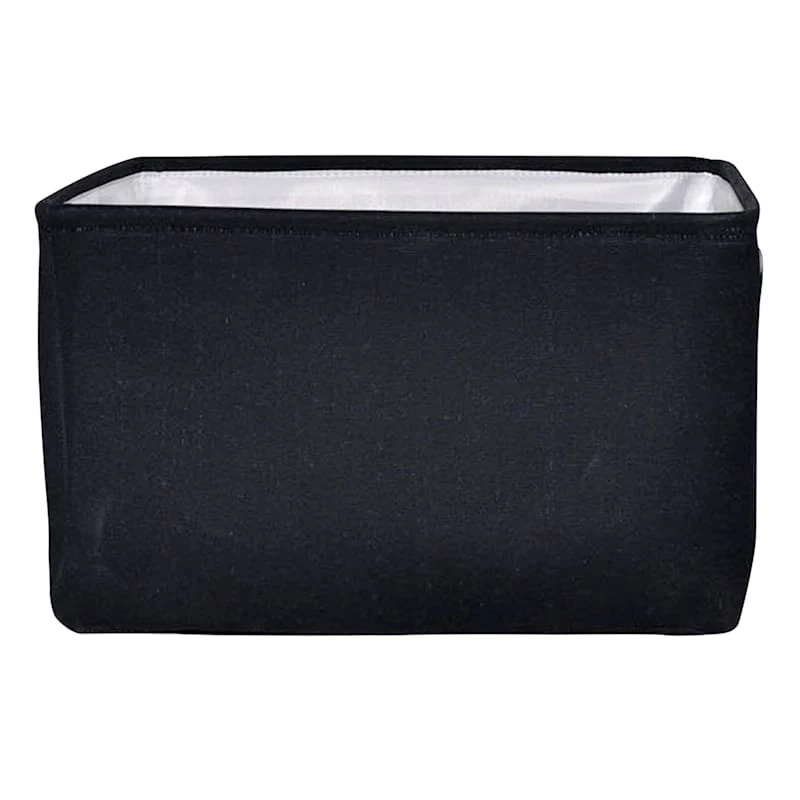 Black Rectangle Fabric Storage Basket, Medium 1 Black Rectangle Fabric Storage Basket, Medium