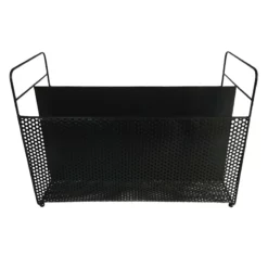 Black Rectangle Metal Magazine Rack