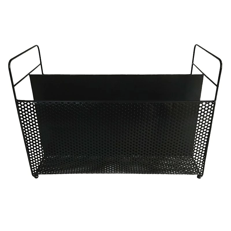 Black Rectangle Metal Magazine Rack 1 Black Rectangle Metal Magazine Rack