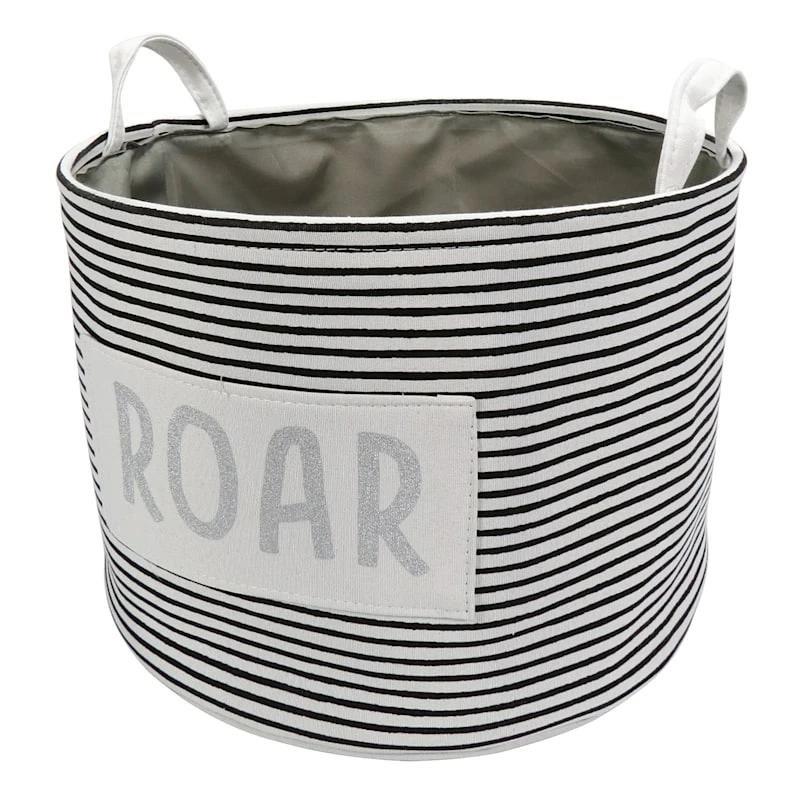 Black Roar Striped Round Storage Bin, Small 1 Black Roar Striped Round Storage Bin, Small