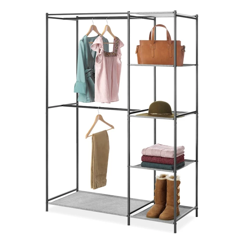 Black Steel Double Rod Closet, 68x45.5 2 Black Steel Double Rod Closet, 68x45.5 - Image 2
