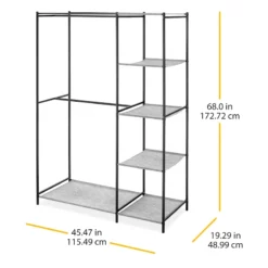 Black Steel Double Rod Closet, 68x45.5 7 Black Steel Double Rod Closet, 68x45.5 -Storage Sales Store black steel double rod closet 68x45.5 3