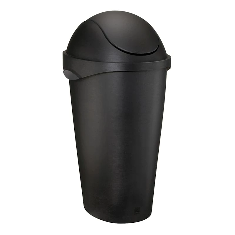 Black Swing-Top Trash Can, 12gal 1 Black Swing-Top Trash Can, 12gal