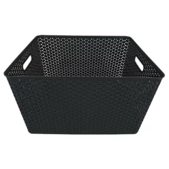 Black Y-Weave Plastic Storage Basket, Extra Large