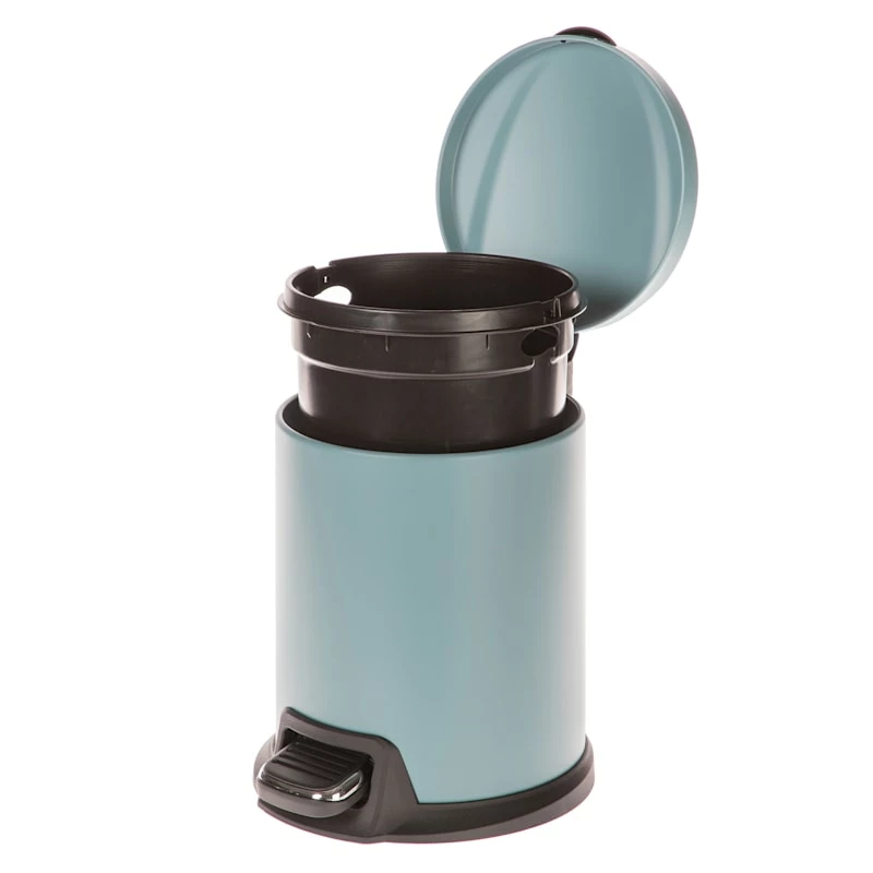 Blue Stainless Steel Round Pedal Bin, 5l 3 Blue Stainless Steel Round Pedal Bin, 5l - Image 3