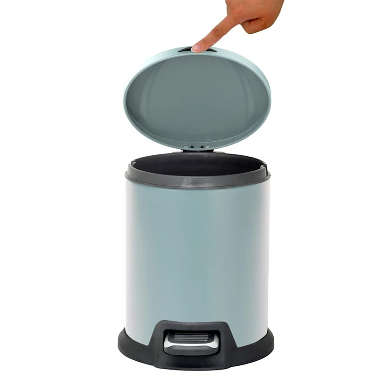 Blue Stainless Steel Round Pedal Bin, 5l 4 Blue Stainless Steel Round Pedal Bin, 5l - Image 4