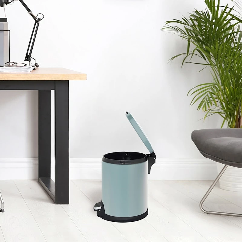Blue Stainless Steel Round Pedal Bin, 5l 5 Blue Stainless Steel Round Pedal Bin, 5l - Image 5