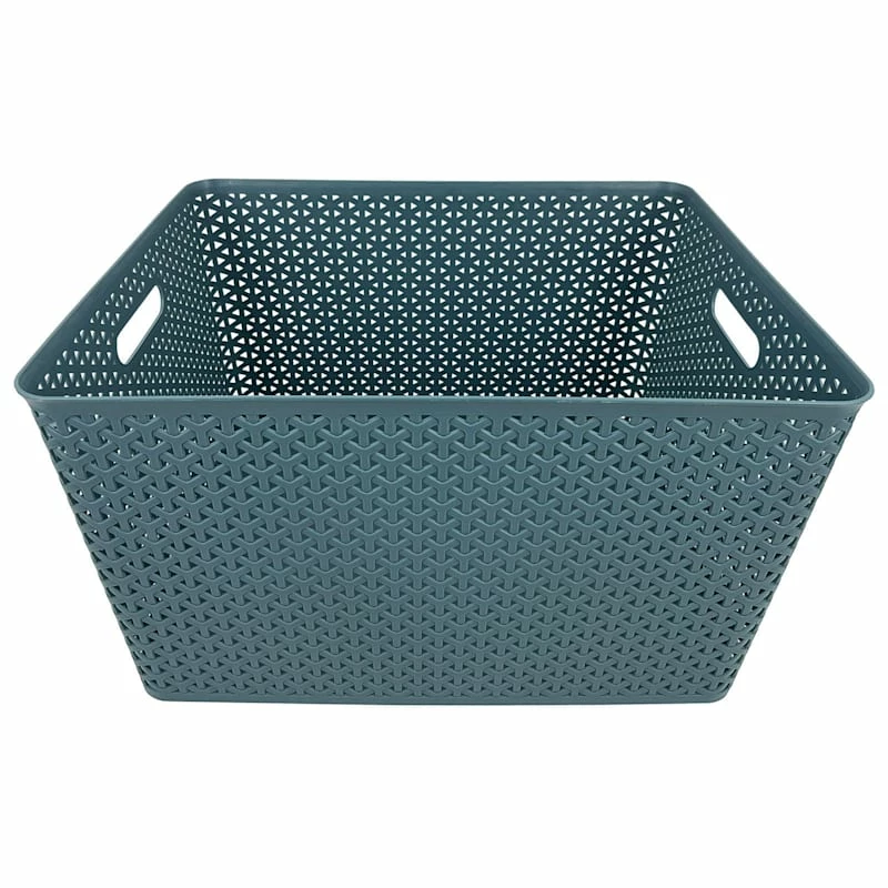 Blue Y-Weave Plastic Storage Basket, Extra Large 1 Blue Y-Weave Plastic Storage Basket, Extra Large