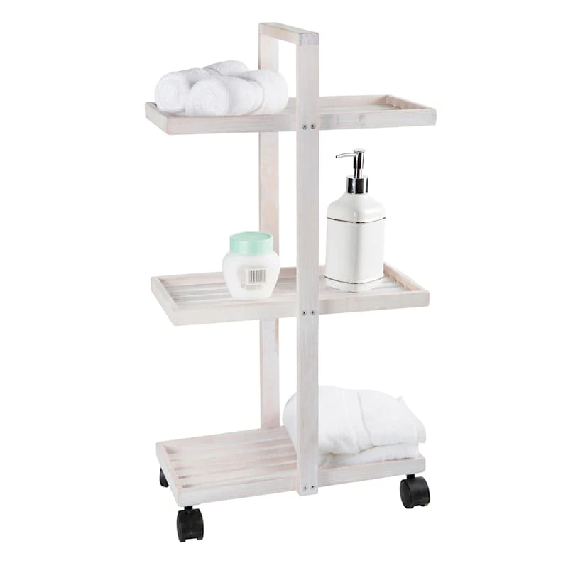 Borneo Utility Trolley, White Wood 1 Borneo Utility Trolley, White Wood