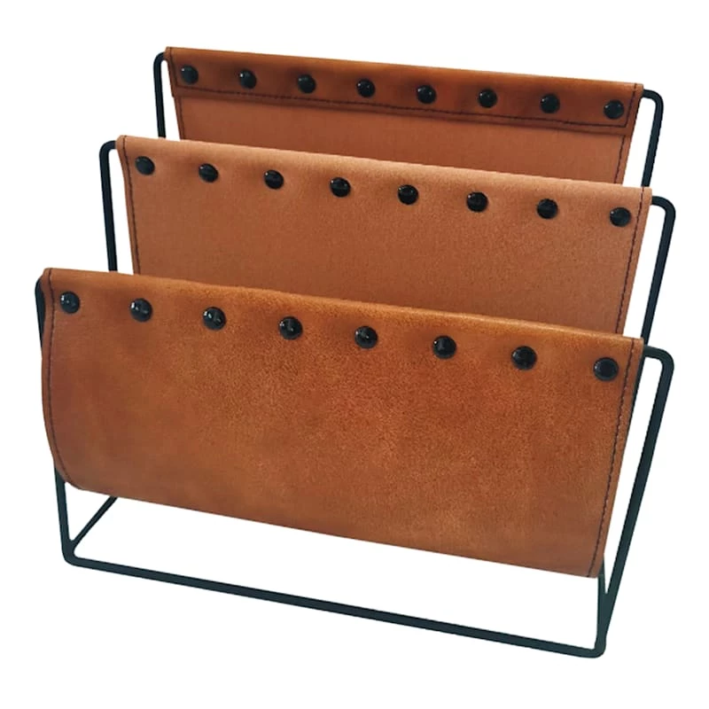 Brown Faux Leather Magazine File 1 Brown Faux Leather Magazine File
