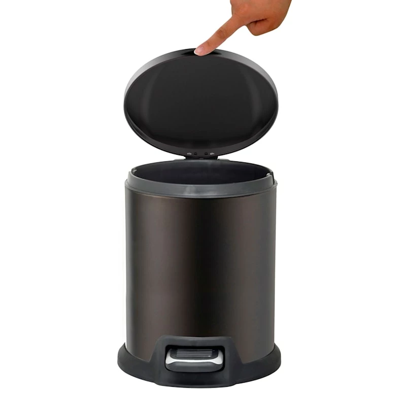 Brown Stainless Steel Round Pedal Bin, 5l 2 Brown Stainless Steel Round Pedal Bin, 5l - Image 2