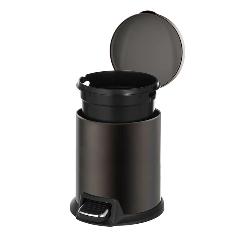 Brown Stainless Steel Round Pedal Bin, 5l 5 Brown Stainless Steel Round Pedal Bin, 5l - Image 5