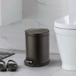 Brown Stainless Steel Round Pedal Bin, 5l 13 Brown Stainless Steel Round Pedal Bin, 5l -Storage Sales Store brown stainless steel round pedal bin 5l 6