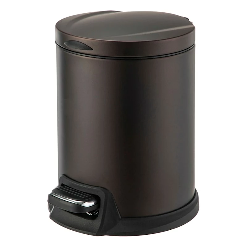 Brown Stainless Steel Round Pedal Bin, 5l 1 Brown Stainless Steel Round Pedal Bin, 5l