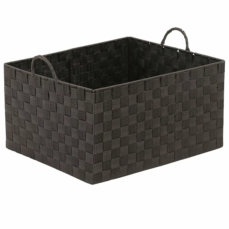 Brown Weave Storage Basket With Handles, Extra Large 1 Brown Weave Storage Basket With Handles, Extra Large