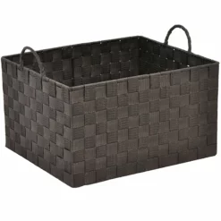 Brown Weave Storage Basket With Handles, Large
