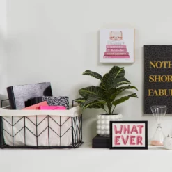 Chevron Collapsible Metal Basket, Medium -Storage Sales Store chevron collapsible metal basket medium 3