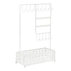 Chevron Wire Jewelry Stand With Mirror Base