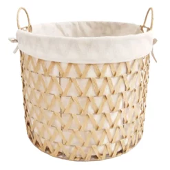 Chevy Natural Wicker Round Storage Basket, Large