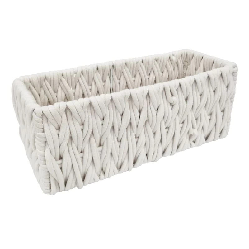 Chunky White Tank Fabric Storage Basket 1 Chunky White Tank Fabric Storage Basket
