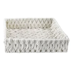 Chunky White Under The Bed Fabric Storage Basket, Medium