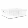 Clear Storage Bin With Divider, Extra Large