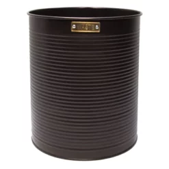 Cliff Bronze & Gold Ridged Metal Waste Bin, 11"