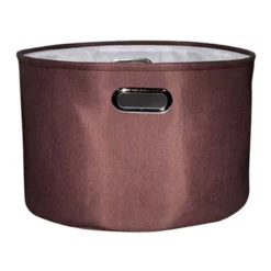 Cocoa Round Fabric Storage Basket, Large