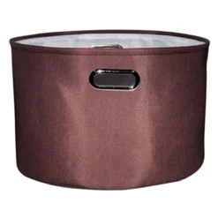 Cocoa Round Fabric Storage Basket, Medium