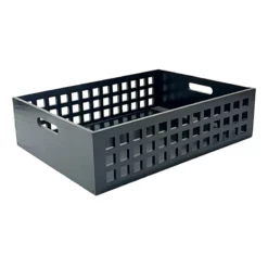 Crosby St Holden Black Wooden Crate, Large