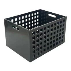 Crosby St Holden Black Wooden Storage Crate, Large