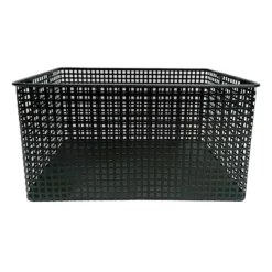 Crosby St Straton Black Metal Rectangle Storage Basket, Medium