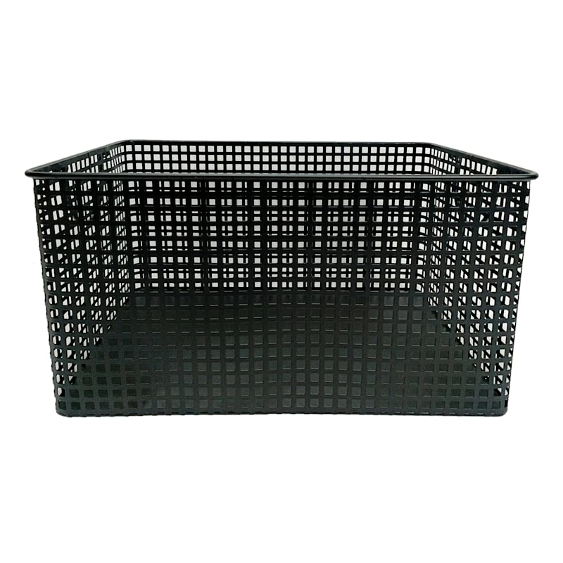 Crosby St Straton Black Metal Rectangle Storage Basket, Medium 1 Crosby St Straton Black Metal Rectangle Storage Basket, Medium
