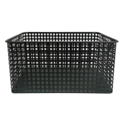 Crosby St Straton Black Metal Rectangle Storage Basket, Small