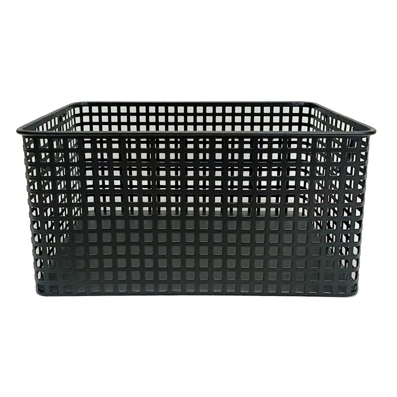 Crosby St Straton Black Metal Rectangle Storage Basket, Small 1 Crosby St Straton Black Metal Rectangle Storage Basket, Small