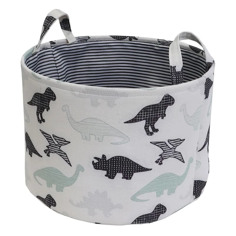 Dinosaur Print Round Storage Bin, Medium 1 Dinosaur Print Round Storage Bin, Medium