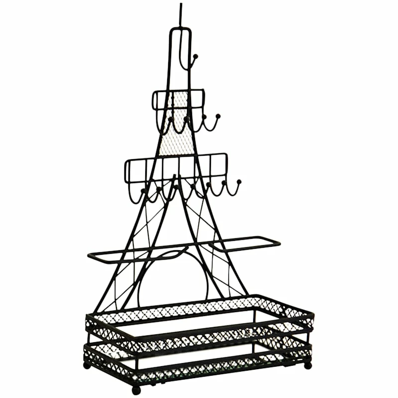 Eiffel Tower Matte Black Wire Decorative Jewelry Stand 1 Eiffel Tower Matte Black Wire Decorative Jewelry Stand