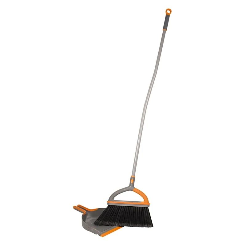 Ergo Broom And Attachable Dust Pan & Built In Bristle Comb 1 Ergo Broom And Attachable Dust Pan & Built In Bristle Comb