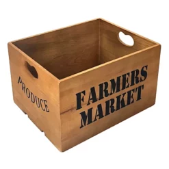 Farmers Market Produce Wooden Crate, Large