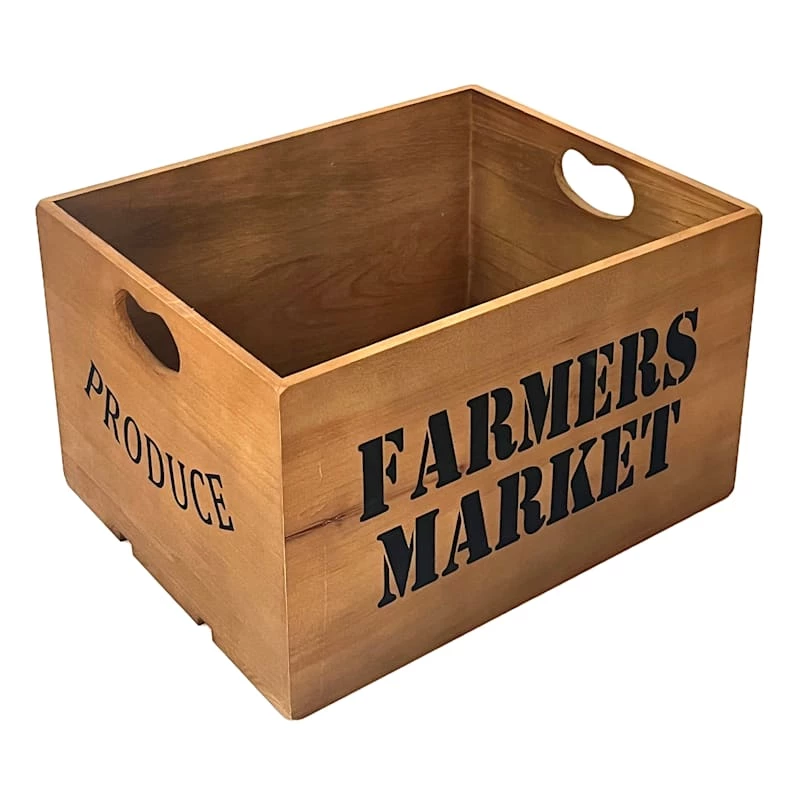 Farmers Market Produce Wooden Crate, Large 1 Farmers Market Produce Wooden Crate, Large