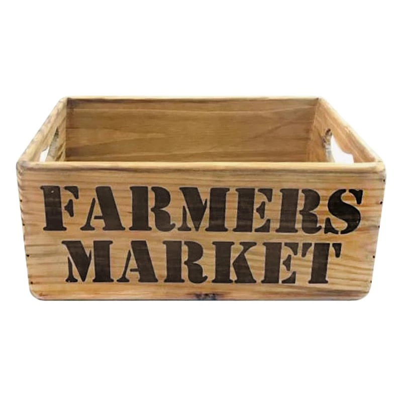 Farmers Market Wooden Crate, Large 1 Farmers Market Wooden Crate, Large
