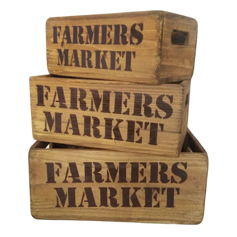 Farmers Market Wooden Crate, Medium 2 Farmers Market Wooden Crate, Medium - Image 2