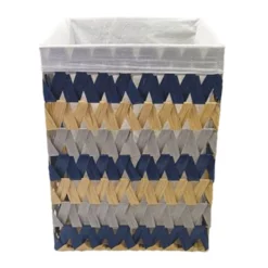 Flat Weave Water Hyacinth Laundry Hamper, Large