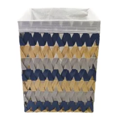 Flat Weave Water Hyacinth Laundry Hamper, Small